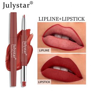Lápiz Labial <span class=keywords><strong>Mate</strong></span> July Star de 12 Colores, 2 en 1, Delineador de Labios Impermeable, Lápices Labiales Hidratantes de Larga Duración, Maquillaje Profesional - Product Image 3