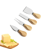 Ensemble de couteaux à fromage en acier de haute qualité avec manche en bois fait à la main pour la coupe de fromage de cuisine quotidienne Logo personnalisé