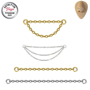 Moda: Joyería <span class=keywords><strong>de</strong></span> titanio ASTM F136 <span class=keywords><strong>para</strong></span> mujer, al por mayor, <span class=keywords><strong>para</strong></span> perforaciones <span class=keywords><strong>de</strong></span> nariz y oreja, incluye cadena <span class=keywords><strong>para</strong></span> la oreja y accesorio <span class=keywords><strong>de</strong></span> cadena labret. - Product Image 1