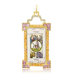 Estilo bohemio <span class=keywords><strong>Tarot</strong></span> Long Sun Moon Devil's Eye Colgante Latón Corazón Aniversarios Collar para mujer - Product Image 6