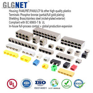 ग्नेट दोहरी पोर्ट 1*2 8p8c नेटवर्क इंटरफ़ेस साइड एंट्री Rj45 जैक ईथरनेट कनेक्टर कनेक्टर Rj45 पारदर्शी मॉड्यूलर प्लग - Product Image 4