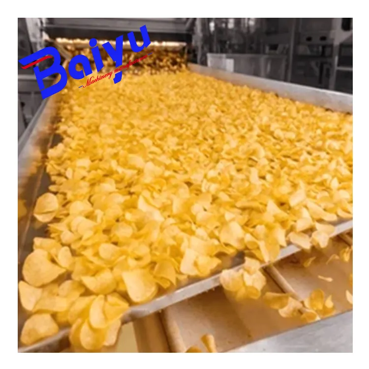 Baiyu 100 300 500 kg Automation 304 Produktion von gefrorenen Pommes Pringles Original Crisps und Pommes-Chips