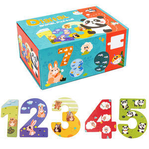 Scatola alfabeto dei cartoni animati Puzzle numerico animale Puzzle numerico alfabeto dei cartoni animati Puzzle bambini educazione prescolare giocattoli in legno - Product Image 3