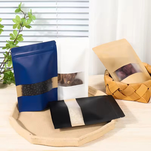 Sachet Doypack en papier kraft épais avec fenêtre transparente et fermeture zip, pour aliments, coloré et économique - Product Image 3
