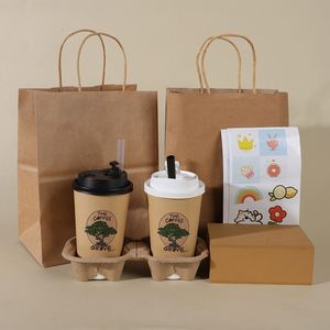 Bolsa de Regalo de Papel Kraft, Bolsa Comercial con Logotipo Personalizado, Publicitaria, con Asa, de Cartón Blanco Grueso, para Llevar, Acepta Personalización - Product Image 5