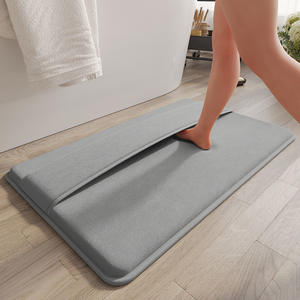 Alfombra de Baño de Espuma Viscoelástica Gruesa de 30 mm, Absorbente, Antideslizante, Rectangular, de Color Sólido, Diseño Minimalista - Product Image 2