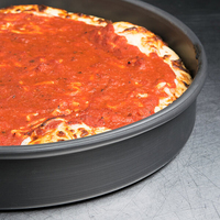 Plat à pizza en métal aluminisé de 10 pouces, antiadhésif, rond, profond, écologique, facile à nettoyer, résistant à la chaleur, compatible four
