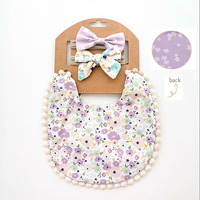 MuslinTree – Vente en Gros de Bavoirs Double Face en Coton Imprimé pour Bébé avec Bandeaux à Gros Nœuds – Ensemble Bavoirs Anti-Bave