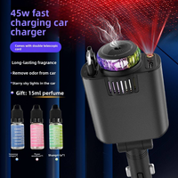 Diffuseur d'arômes de voiture extensible avec câble rétractable intégré, charge rapide, design ciel étoilé, filaire