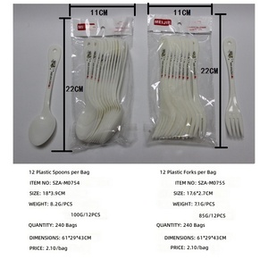 Set di Posate in Plastica Bianche Stampate per Commercio Estero: Forchette e Cucchiai (12 Pezzi per Sacchetto); Set Moderno Minimalista Stile Occidentale - Product Image 4