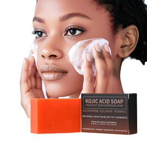 Jabón en barra de ácido kójico con cúrcuma, jabón natural blanqueador hecho a mano para rostro y cuerpo, para todo tipo de piel, tamaño regular, uso para adultos. - Product Image 1