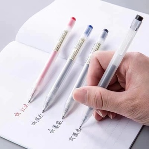 Set di Penne Gel HAITU Marca Giapponese, Tipo Knock, 0.5mm, Nero/Rosso/Blu/Blu-nero, 4 Colori, Penne a Sfera Girevoli per Ufficio e Scuola - Product Image 4