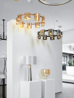 Suspension LED Moderne de Luxe à Hauteur Réglable, Taille Moyenne, en Verre, Style Nordique pour Salon, Chambre et Salle à Manger