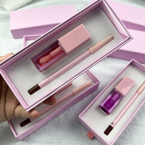 自有品牌2合1液体唇彩油唇线笔套装批发豪华唇彩套装包装 - Product Image 5