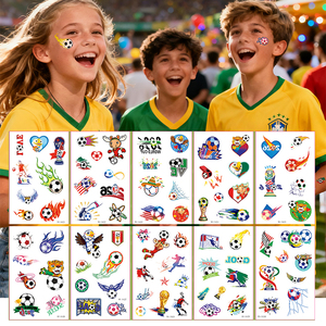 New Waterproof and Sweat-Proof Football & Rugby Sports Tattoo Stickers for Cup & Copa America Fans