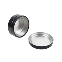 Boîte à thé ronde en aluminium de qualité alimentaire recyclable de 40x40x16 mm, 15 ml, boîte en métal, boîte en aluminium, boîte en aluminium personnalisée noire avec couvercle