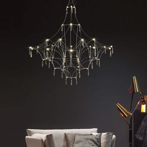 Lustre en cristal en acier inoxydable personnalisé en gros lampe pour restaurant lustre à <span class=keywords><strong>suspension</strong></span> LED de luxe moderne - Product Image 5