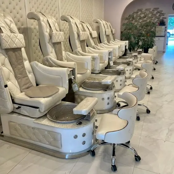 Chaise de spa électrique de massage de luxe pour salon de manucure