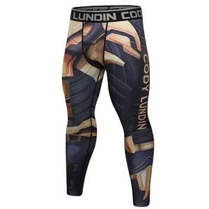 Neues Design elastische Taille Trainer Leggins Sublimationsdruck Herren Kompression Sweat Pants Kampfsport Outdoor-Hose