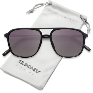 Retro Square Big Frames Sun Glasses Mens Vintage Double Bridge Custom Logo Sun Glasses UV400 Protection Metal Sunglasses - Product Image 2