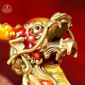 Qilin Figurines Brass 2Pcs Feng Shui Decoration For Living Room Home Hotel Gift - Product Image 4