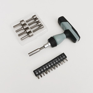 Juego de destornilladores de trinquete tipo T profesional, 22 piezas, puntas métricas de acero de aleación para herramientas de reparación doméstica - Product Image 1