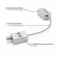 Protector de Cables para Ventanas de Acero Inoxidable, Dispositivo Anticaídas para Ventanas Corredizas de Aluminio, Protección Contra Caídas