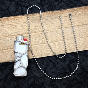 Collar con Colgante de Carcasa de Encendedor Fluida VAF WOW, Acero Inoxidable Pulido, Cadena de Bolas Redonda de 60 cm, Apto para Encendedores <span class=keywords><strong>BIC</strong></span> J3 - Product Image 3