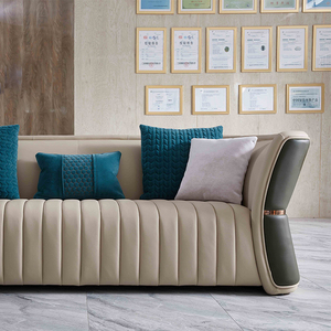 Set di <span class=keywords><strong>Divani</strong></span> Reclinabili di Lusso, Arredamento per Soggiorno, Divano Componibile Moderno <span class=keywords><strong>in</strong></span> Pelle - Product Image 2