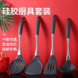 Ensemble de spatules en acier inoxydable avec manche en silicone, résistantes à la chaleur, ustensiles de cuisine pour poêles antiadhésives, outil de cuisson - Product Image 5
