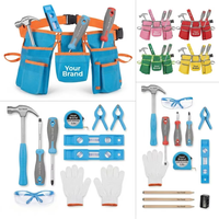Kit de réparation universel professionnel 16 pièces bleu pour enfant, avec ceinture réglable, pour la maison, étui rigide, OEM, en acier à haute teneur en carbone