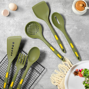 Utensilios de cocina antiadherentes de silicona de nuevo diseño, 6 uds., tenedor, espátula, cuchara, juego de utensilios de cocina de silicona resistente al calor - Product Image 4