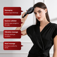 Peigne de massage électrique vibrant pour le cuir chevelu, anti-chute de cheveux, avec applicateur de spray LED bleu et rouge, fabriqué par OEM