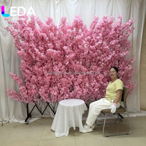 ต้นซากุระประดิษฐ์ LEDA สีชมพู กิ่งซากุระผ้าไหม สำหรับตกแต่งผนังงานแต่งงาน ตกแต่งบ้านและภายนอกอาคาร - Product Image 1