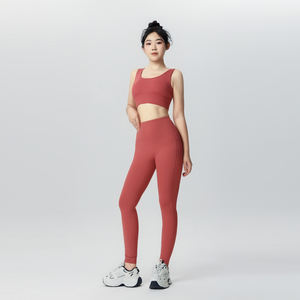 ชุดโยคะเอวสูง 2 ชิ้น พิมพ์โลโก้ได้ ชุดออกกำลังกาย ชุดฟิตเนส ยืดหยุ่นสูง สำหรับผู้หญิง - Product Image 2