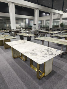 Mesa de mármol blanco personalizada, muebles de piedra natural de lujo para hogares, hoteles, diseño elegante de alta calidad para espacios de comedor - Product Image 3