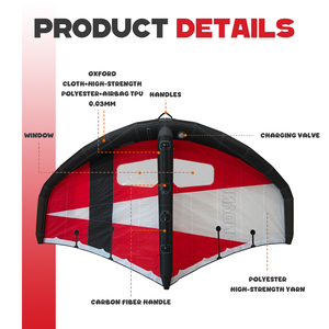 En stock Aile gonflable en foil avec fenêtres 5m² en carbone pour Hydrofoil, Planche de surf, <span class=keywords><strong>Kite</strong></span>, Wingfoil, Sports nautiques - Product Image 3