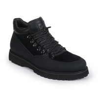 Bottes hautes pour hommes en cuir véritable, bottes de randonnée d'hiver, lacets avec système de serrage D-Ring, semelle à crampons antidérapante, chaussures d'extérieur