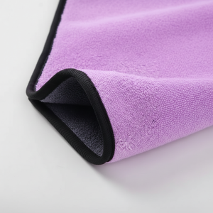 Serviette de lavage de voiture en microfibre tissée en polaire corail, séchage rapide, épaisse, absorbante, double face, bicolore, vente en gros - Product Image 1