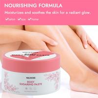 Kit de cire à épiler au sucre infusée à la rose, formule personnalisée 200g, adapté à tous les types de peau