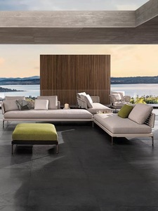 Elegante Conjunto de Sofás Modulares para Exteriores |   Conjunto de Muebles de Jardín de Ratán Resistente a la Intemperie con Cojines Acolchados para Terraza - Product Image 4