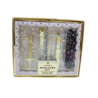 Kit de 5 outils de soin des ongles en acier inoxydable doré, tendance et très vendu, pour pédicure et manucure
