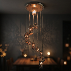 Zahereen BR128 Modern <b>Dimmable</b> Energy Saving LED Chandelier/Lamp 11-<b>Light</b> Tall Spiral Brass Bronze Hotel Ceiling Fixture - Product Image 3