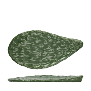 Assiette de service décorative en céramique bio Fuente Cactus 32x17cm, verte - Product Image 2