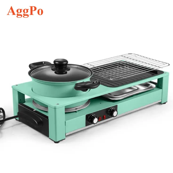 Khay Nướng Điện Mới Không Khói Và Không Dính Homeuse Electric Grill Đa Chức Năng Lẩu Shabu-Shabu Lò Tích Hợp