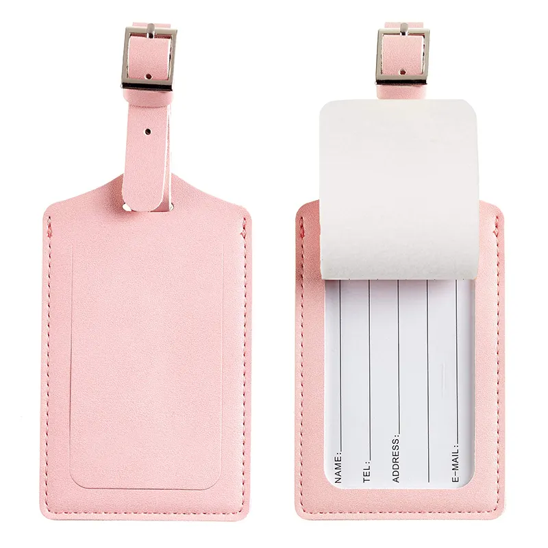 Custom Personalised Sublimated PU Leather Luggage Tag Buckle Strap Travel Baggage Name Tag
