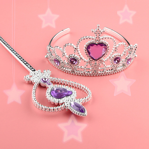 Nouveauté Nicro : Costumes de Fée Princesse pour Bébés Filles, Accessoires de Fête d'Anniversaire, Couronne en Plastique, Baguette Magique, Ensemble Couronne Elsa et Baguette - Product Image 1