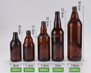 Botella de <span class=keywords><strong>cerveza</strong></span> ámbar de cristal <span class=keywords><strong>azul</strong></span> claro vacía personalizada de 250ml, 330ml, 500ml, botella de cristal Kombucha de licor de 1 litro para <span class=keywords><strong>cerveza</strong></span> - Product Image 6