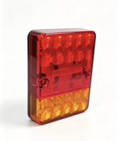 10 LED Truck Tail Light Amber Red Rear Lamp Trailer Lorry Rear Stop Turn Signal Light for Heavy Duty Truck