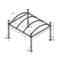 Sistema de Escenario Completo para Conciertos, Escenario Móvil, Decoración de Arco, Iluminación, Estructura de Techo Curvo, Sistema de Arco de Elevación